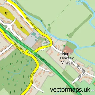 Street map sample of North Hinksey, Oxfordshire