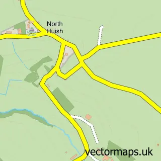 Street map sample of North Huish, Devon