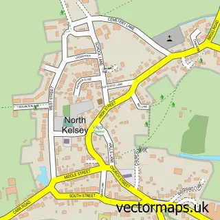 Street map sample of North Kelsey, Lincolnshire