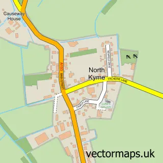Street map sample of North Kyme, Lincolnshire