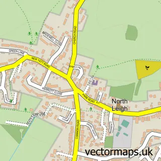 Street map sample of North Leigh, Oxfordshire