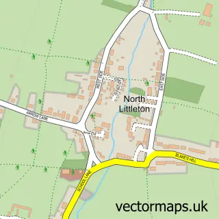 Street map sample of North Littleton, Worcestershire
