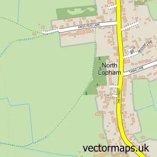 Street map sample of North Lopham, Norfolk