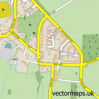 Street map sample of North Luffenham, Rutland