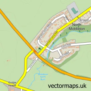 Street map sample of North Middleton, Midlothian