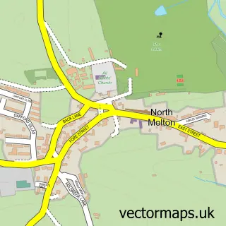 Street map sample of North Molton, Devon