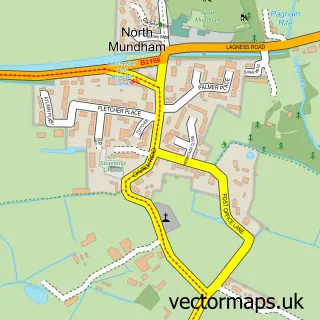 Street map sample of North Mundham, West Sussex
