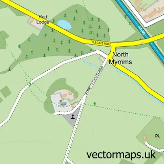 Street map sample of North Mymms, Hertfordshire