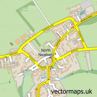 Street map sample of North Newbald, East Riding of Yorkshire