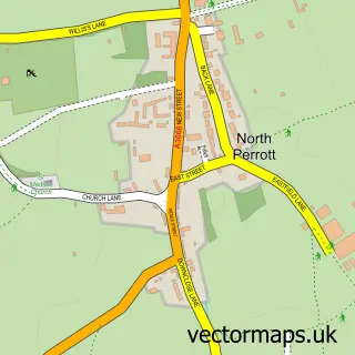 Street map sample of North Perrott, Somerset