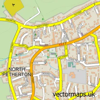 Street map sample of North Petherton, Somerset