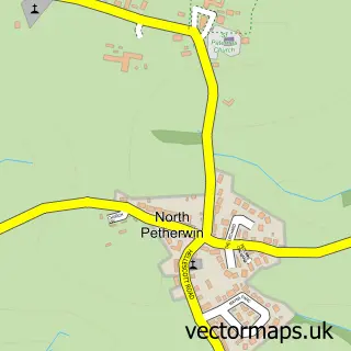 Street map sample of North Petherwin, Cornwall