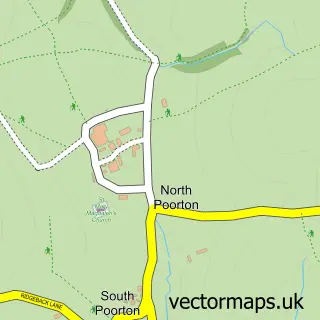 Street map sample of North Poorton, Dorset