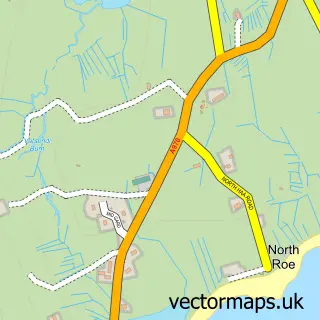 Street map sample of North Roe, Shetland