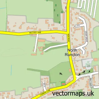 Street map sample of North Runcton, Norfolk