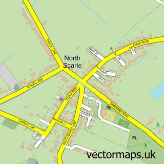 Street map sample of North Scarle, Lincolnshire