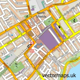 Street map sample of North Shields, Tyne & Wear