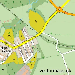 Street map sample of North Skelton, North Yorkshire