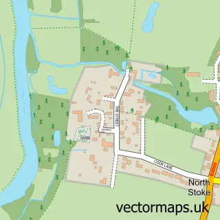 Street map sample of North Stoke, Oxfordshire