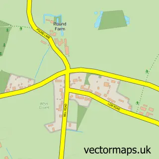 Street map sample of North Tuddenham, Norfolk