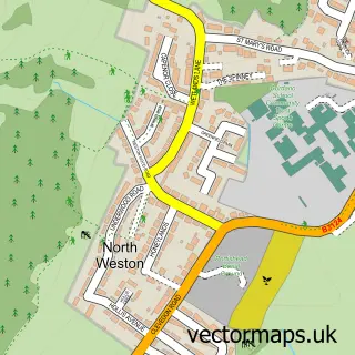 Street map sample of North Weston, Somerset