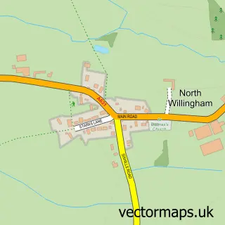 Street map sample of North Willingham, Lincolnshire