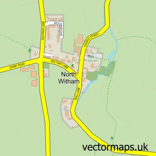 Street map sample of North Witham, Lincolnshire