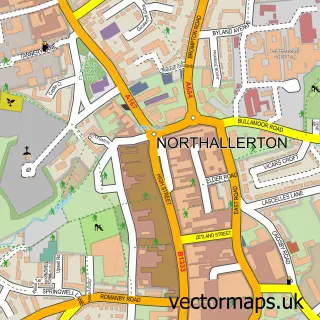 Street map sample of Northallerton, North Yorkshire