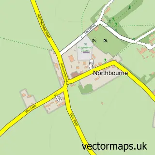Street map sample of Northbourne, Kent