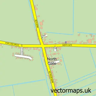 Street map sample of Northgate, Lincolnshire