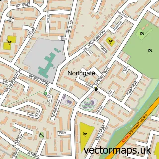 Street map sample of Northgate, West Sussex