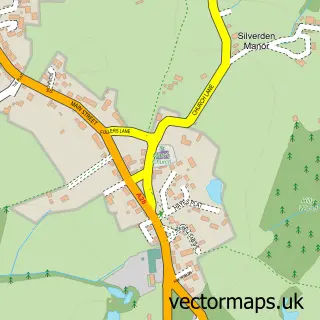 Street map sample of Northiam, East Sussex