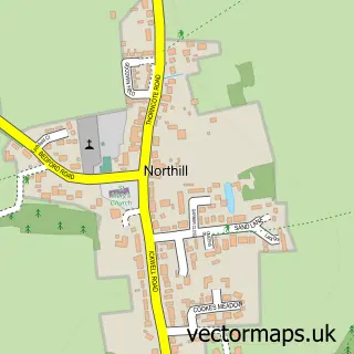 Street map sample of Northill, Bedfordshire