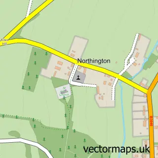 Street map sample of Northington, Hampshire