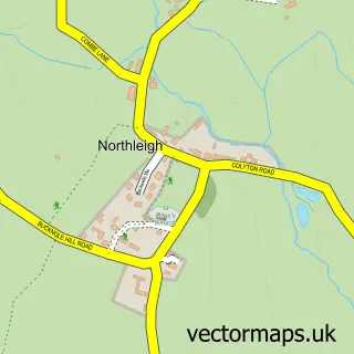 Street map sample of Northleigh, Devon