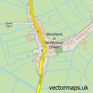 Street map sample of Northmoor Green, Somerset