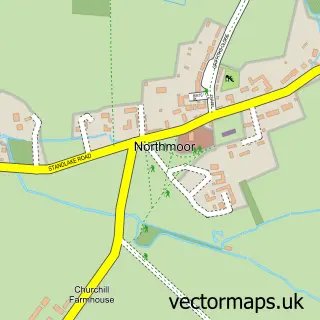 Street map sample of Northmoor, Oxfordshire