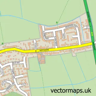 Street map sample of Northorpe, Lincolnshire