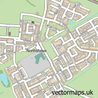 Street map sample of Northstowe, Cambridgeshire