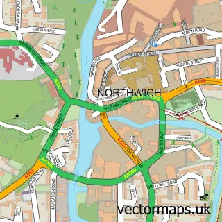 Street map sample of Northwich, Cheshire