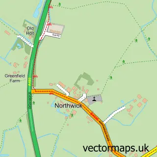 Street map sample of Northwick, Gloucestershire