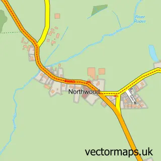 Street map sample of Northwood, Shropshire