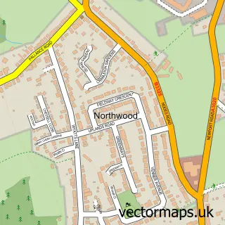 Street map sample of Northwood, Isle of Wight