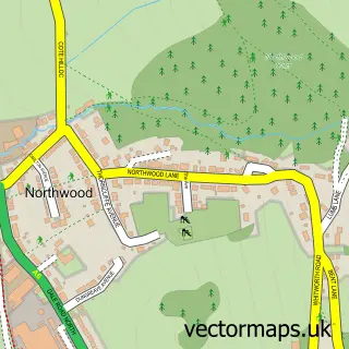 Street map sample of Northwood, Derbyshire