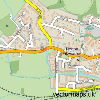 Street map sample of Norton Fitzwarren, Somerset