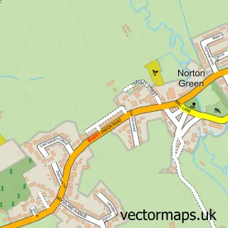Street map sample of Norton Green, Staffordshire