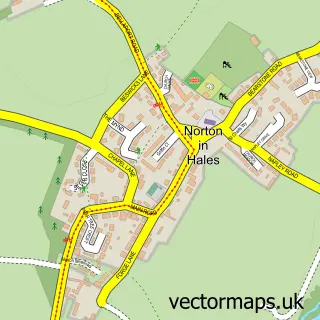 Street map sample of Norton in Hales, Shropshire