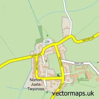 Street map sample of Norton Juxta Twycross, Leicestershire