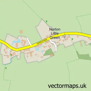 Street map sample of Norton Little Green, Suffolk