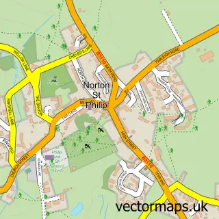 Street map sample of Norton St. Philip, Somerset